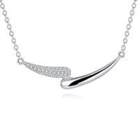 wholesale 925 Sterling Silver Elegant Silver Zircon Smile Necklace-undefined