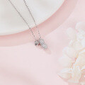 wholesale 925 Sterling Silver Elegant Zircon-studded Pod Necklace With Sleek Chain Design-0-5