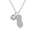 wholesale 925 Sterling Silver Elegant Zircon-studded Pod Necklace With Sleek Chain Design-0-1