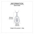 wholesale 925 Sterling Silver Elegant Zircon-encrusted Gourd Pendant Necklace With Delicate Chain-0-3