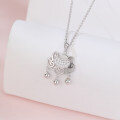 wholesale 925 Sterling Silver Elegant Silver Heart Pendant Necklace With Intricate Filigree Design And Dangling Beads-0-4