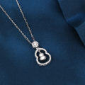 wholesale 925 Sterling Silver Zircon-encrusted Gourd Pendant Necklace: Fusion Of Elegance And Cultural Symbolism-0-5