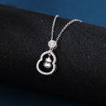 wholesale 925 Sterling Silver Zircon-encrusted Gourd Pendant Necklace: Fusion Of Elegance And Cultural Symbolism-0-4