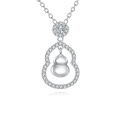 wholesale 925 Sterling Silver Zircon-encrusted Gourd Pendant Necklace: Fusion Of Elegance And Cultural Symbolism-0-0