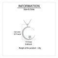 wholesale 925 Sterling Silver Elegant Silver Crescent Moon & Star Zircon Pendant Necklace-0-3