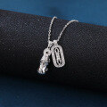 wholesale 925 Sterling Silver **title:** Elegant Scarab & Oval Zircon Pendant Necklace-0-4