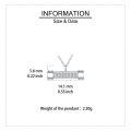 wholesale 925 Sterling Silver Elegant Zircon-studded Rectangular Pendant Necklace On Silver Chain-0-3