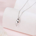 wholesale 925 Sterling Silver Elegant Teardrop Zircon Necklace With Modern Wavy Design And Sparkling Accents-0-4