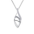 wholesale 925 Sterling Silver Elegant Teardrop Zircon Necklace With Modern Wavy Design And Sparkling Accents-0-5