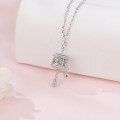 wholesale 925 Sterling Silver Sterling Silver Carousel Pendant Necklace With Crystal Accents And Charm Bell-0-4