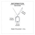 wholesale 925 Sterling Silver Elegant Silver Chain Necklace With Textured Rectangular Pendant-0-2