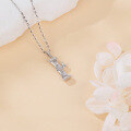 wholesale 925 Sterling Silver Elegant Zircon Butterfly Pendant Necklace In Sterling Silver-0-9