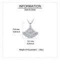 wholesale 925 Sterling Silver Elegant Zircon Fan-shaped Pendant Necklace-0-2