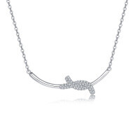 wholesale 925 Sterling Silver Sparkling Zircon Turtle Pendant Necklace-