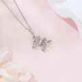 wholesale 925 Sterling Silver Delicate Silver Butterfly Pendant Necklace With Sparkling Zircons-0-4