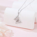 wholesale 925 Sterling Silver Delicate Silver Butterfly Pendant Necklace With Sparkling Zircons-0-3