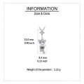 wholesale 925 Sterling Silver Sparkling Teddy Bear Zircon Necklace With Star Charm-0-2