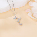wholesale 925 Sterling Silver Elegant Zircon Butterfly Pendant Necklace In Sterling Silver-0-4