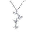 wholesale 925 Sterling Silver Elegant Zircon Butterfly Pendant Necklace In Sterling Silver-0-0