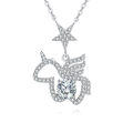 wholesale 925 Sterling Silver Stellar Elegance: Moissanite-studded Star Wing Pendant Necklace-0-0