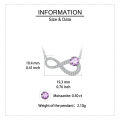 wholesale 925 Sterling Silver Elegant Infinity Moissanite Necklace With Purple Gemstone Pendant-0-2