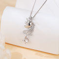 wholesale 925 Sterling Silver **enchanted Silver Unicorn Pendant Necklace With Moissanite Accents**-0-3