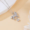 wholesale 925 Sterling Silver **moissanite-studded Unicorn Pendant Necklace In Sterling Silver**-0-4