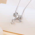 wholesale 925 Sterling Silver Moissanite-studded Rocking Horse Pendant Necklace-0-4