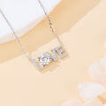 wholesale 925 Sterling Silver Elegant Moissanite Love Necklace - Sparkling Silver Jewelry For Eternal Affection-0-3