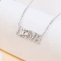 wholesale 925 Sterling Silver Elegant Moissanite Love Necklace - Sparkling Silver Jewelry For Eternal Affection-0-1