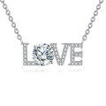 wholesale 925 Sterling Silver Elegant Moissanite Love Necklace - Sparkling Silver Jewelry For Eternal Affection-0-0