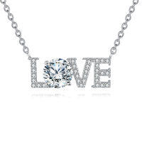 wholesale 925 Sterling Silver Elegant Moissanite Love Necklace - Sparkling Silver Jewelry For Eternal Affection-