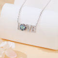 wholesale 925 Sterling Silver Elegant Moissanite Love Necklace With Rainbow Gemstone Pendant-0-2
