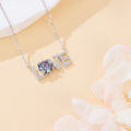 wholesale 925 Sterling Silver Elegant Moissanite Love Necklace With Rainbow Gemstone Pendant-0-1