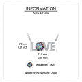 wholesale 925 Sterling Silver Elegant Moissanite Love Necklace With Rainbow Gemstone Pendant-0-4
