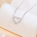 wholesale 925 Sterling Silver Elegant Moissanite Heart Pendant Necklace-0-2
