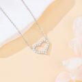 wholesale 925 Sterling Silver Elegant Moissanite Heart Pendant Necklace-0-1