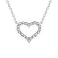 wholesale 925 Sterling Silver Elegant Moissanite Heart Pendant Necklace-0-0
