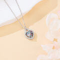 wholesale 925 Sterling Silver Elegant Heart-shaped Mystic Topaz Pendant Necklace With Moissanite Halo-0-1