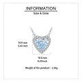 wholesale 925 Sterling Silver Elegant Heart-shaped Blue Gemstone Necklace With Zircon Accents On Sterling Silver Chain-0-3