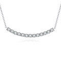 wholesale 925 Sterling Silver Elegant Moissanite Curved Bar Necklace In Sterling Silver-0-0