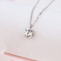 wholesale 925 Sterling Silver Elegant Moissanite Pendant With Sterling Silver Chain: Prong-set Solitaire For Timeless Beauty-0-4