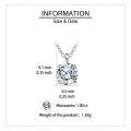 wholesale 925 Sterling Silver Elegant Moissanite Pendant With Sterling Silver Chain: Prong-set Solitaire For Timeless Beauty-0-2