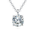 wholesale 925 Sterling Silver Elegant Moissanite Pendant With Sterling Silver Chain: Prong-set Solitaire For Timeless Beauty-0-0