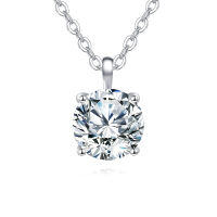 wholesale 925 Sterling Silver Elegant Moissanite Pendant With Sterling Silver Chain: Prong-set Solitaire For Timeless Beauty-