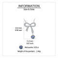 wholesale 925 Sterling Silver **elegant Moissanite Bow Necklace With Multicolor Gemstone Pendant**-0-2