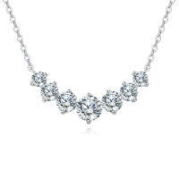 wholesale 925 Sterling Silver **elegant Moissanite Bar Pendant Necklace: Timeless Luxury In Every Sparkle**-