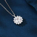 wholesale 925 Sterling Silver Elegant Radiant Moissanite Cluster Pendant Necklace In Plated with White Gold-0-4