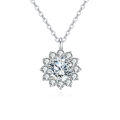 wholesale 925 Sterling Silver Elegant Radiant Moissanite Cluster Pendant Necklace In Plated with White Gold-0-0