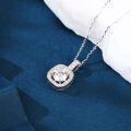 wholesale 925 Sterling Silver Elegant Moissanite Square Pendant Necklace: Timeless Luxury In Plated with White Gold-0-3